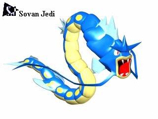 A 3D model of Gyarados, which Jon created in the late 90s