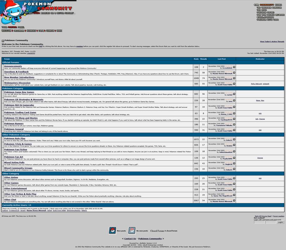 PokéCommunity in November 2002