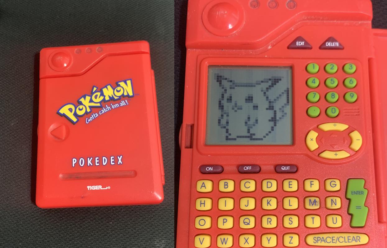 A photograph of Goolix’s Pokédex, featuring Pikachu