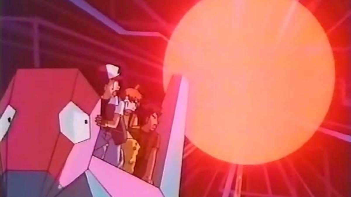 An image from the Pokémon anime episode "Senshi Porygon" (Electric Solider Porygon), which caused around 700 Japanese viewers photosensitive epileptic seizures when it aired in 1997