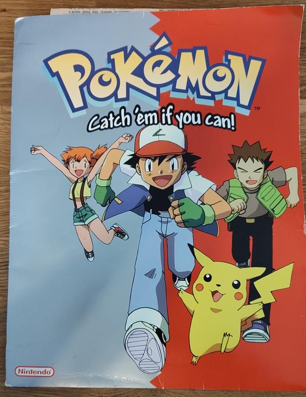 Cas’s Pokémon press kit obtained at E3 1998, which contains early information about Pokémon, including stickers featuring Pokémon with names that were changed upon release
