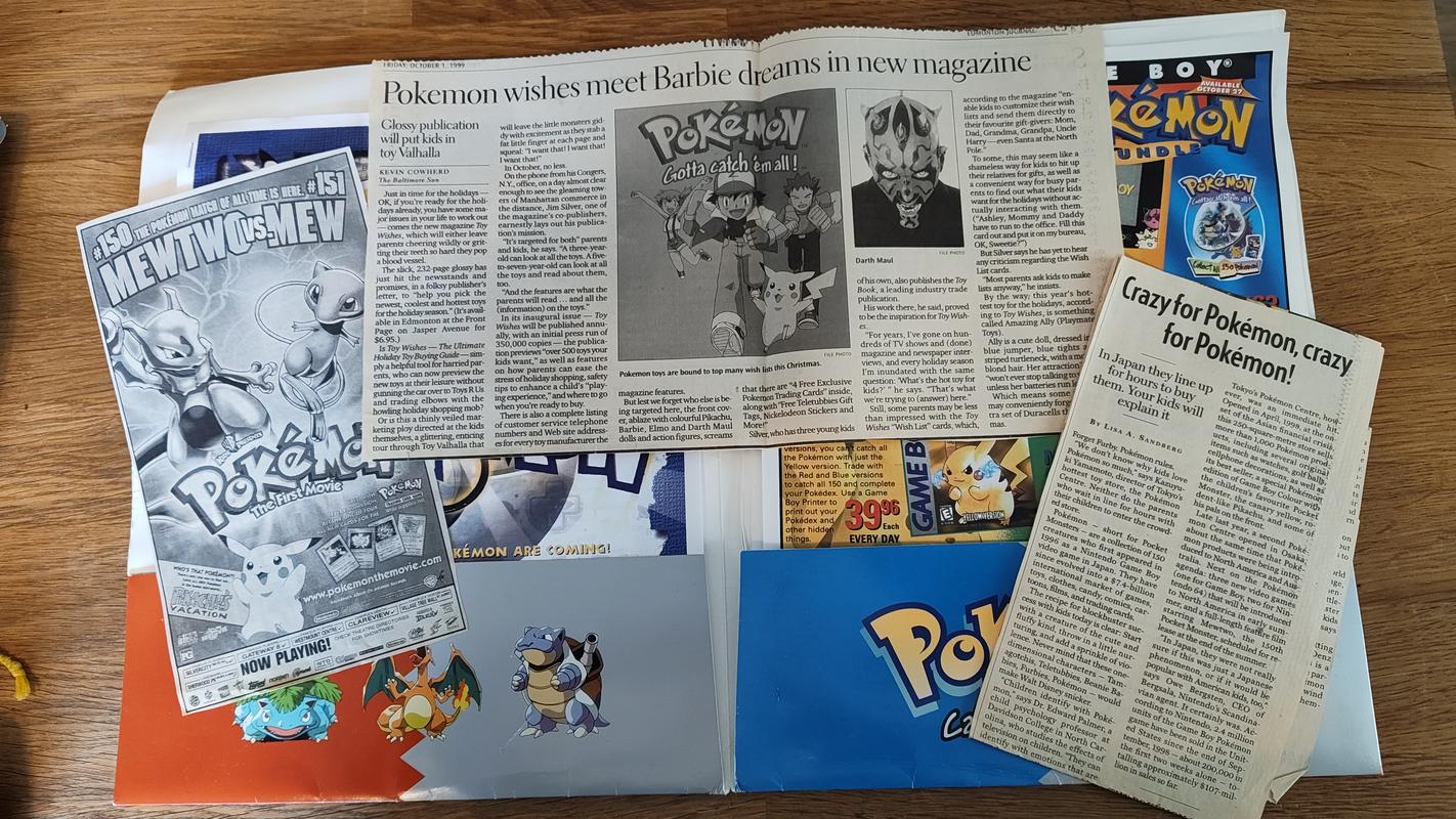 Cas’s newspaper clippings about Pokémon
