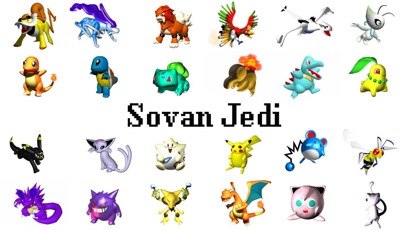 A selection of 3D Pokémon models created by Jon Davies (SovanJedi) during the late 90s and early 2000s