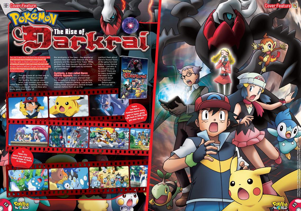 A cover feature of the Pokémon movie: The Rise of Darkrai