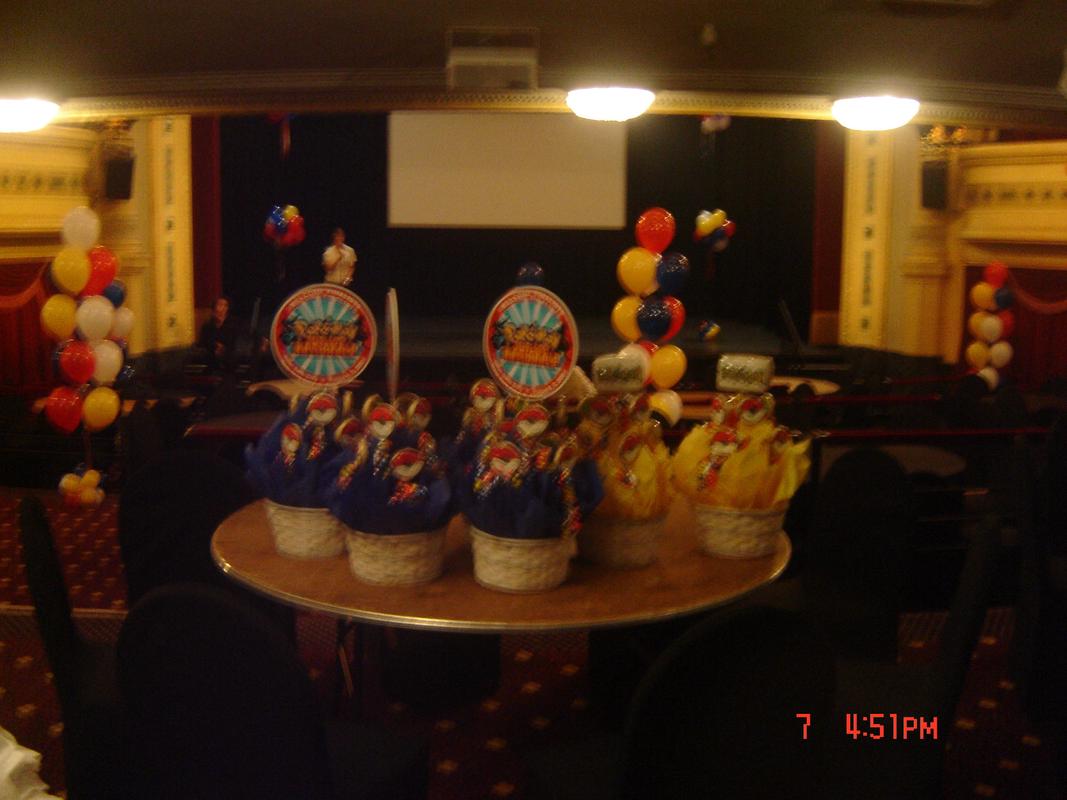 A photograph from the Millennium Hotel, where Peter was staying during the event. According to Peter, the baskets on the table featured the Pokémon Nationals logo, and contained decorative cookies inside of them