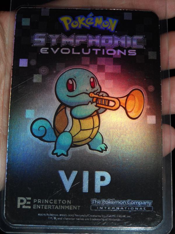 A photograph of my VIP badge, featuring Squirtle