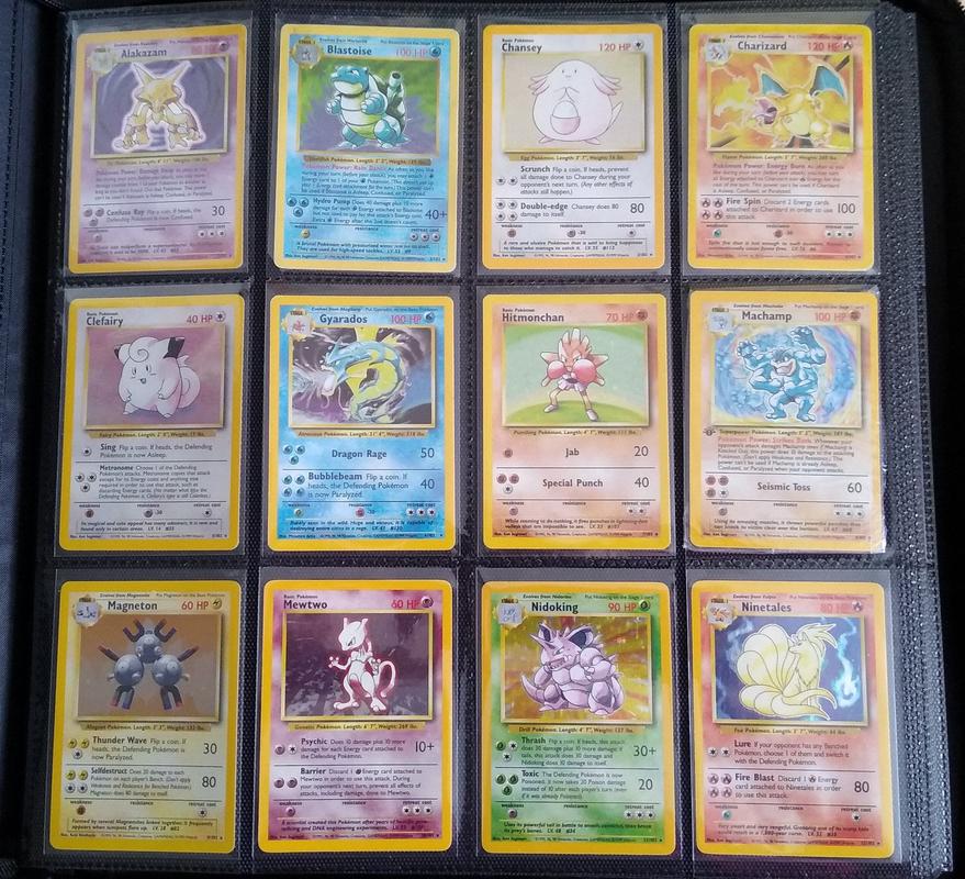 A selection of holographic Pokémon Cards from my Base set