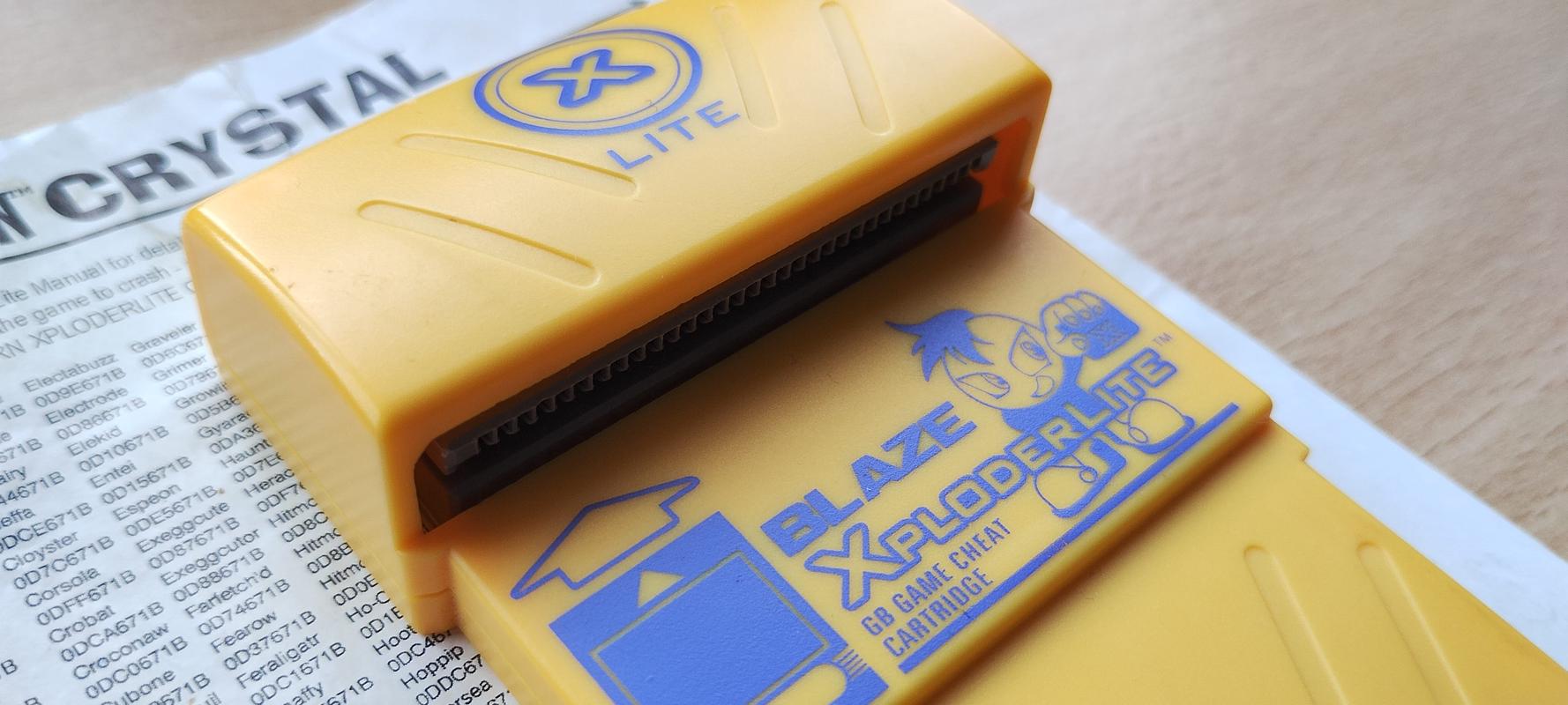 Close-up image of the Blaze Xploder Lite cheat cartridge