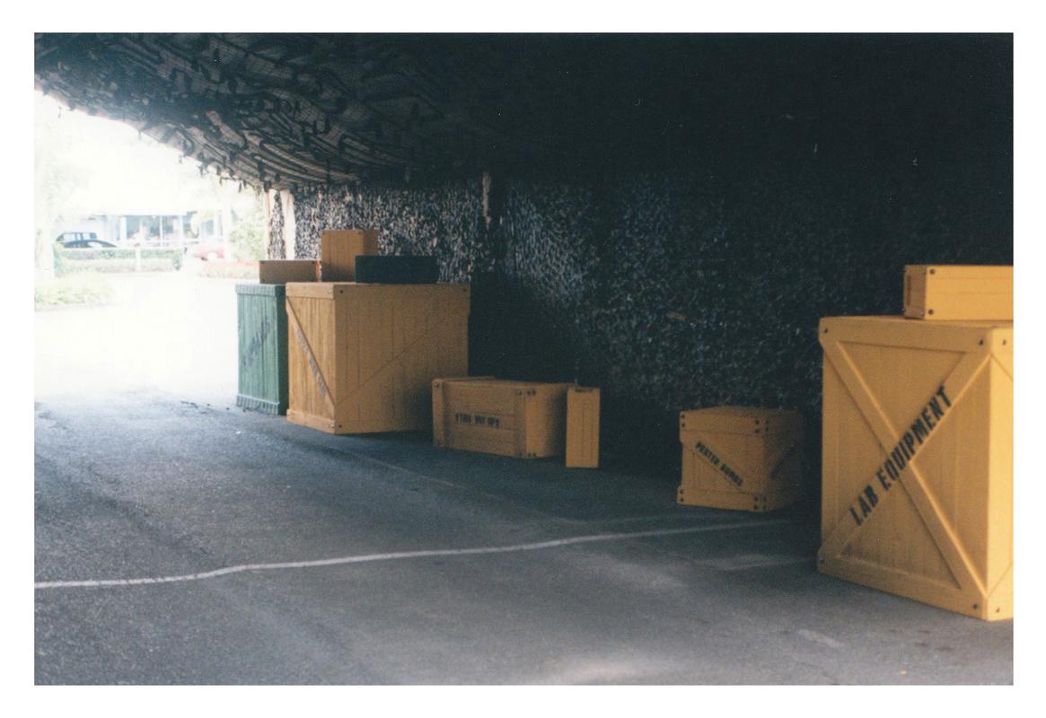 Crates could be seen at the outside entrance