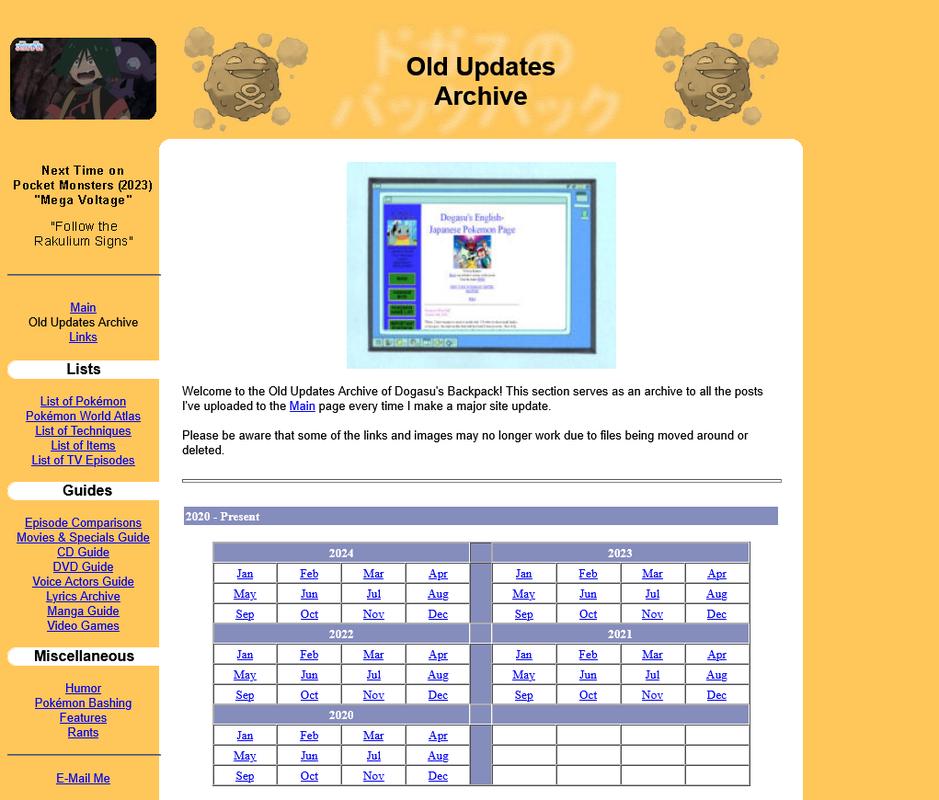 Dogasu has kept a quarter-century (and counting) archive of all posts made to his website (April 2025)