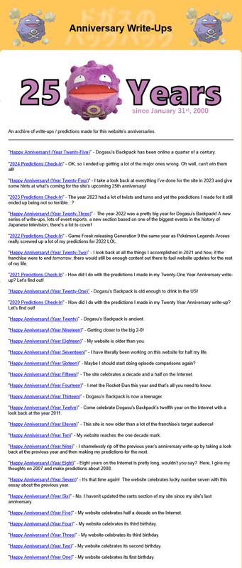 Dogasu writes an update to mark the site's anniversary every year, reflecting the progress he has made over time (April 2025)