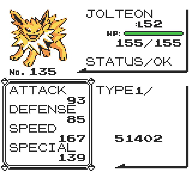 Dragonfree's glitched Jolteon