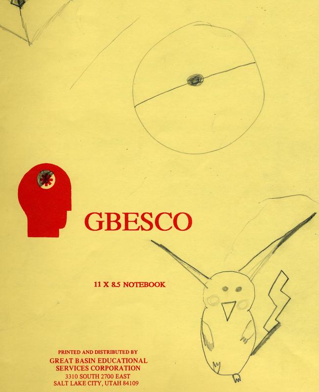 A photograph of Erchon’s journal, with a Pikachu on the front cover that he drew