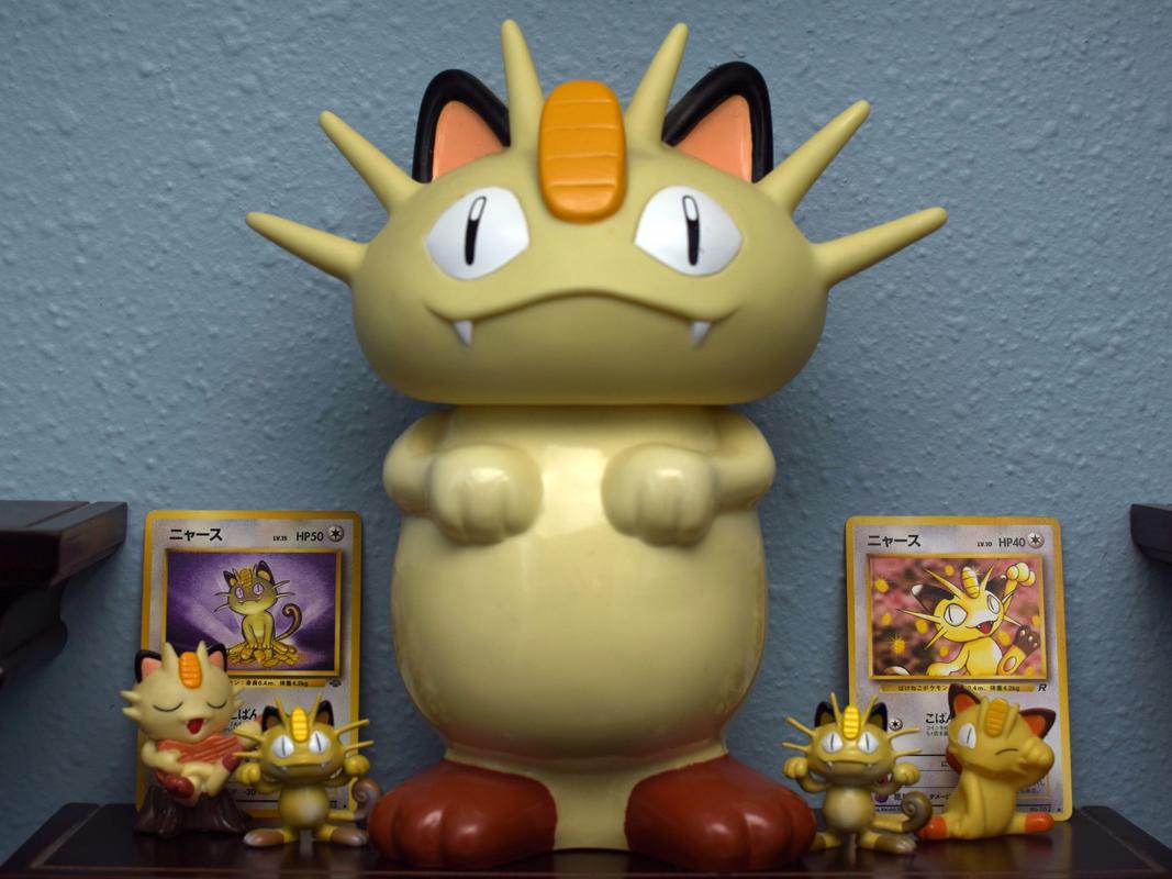 Living up to his online username, Chris (Meowth346) has a collection of trading cards, figures, and even a drinking flask based on the popular feline Pokémon!