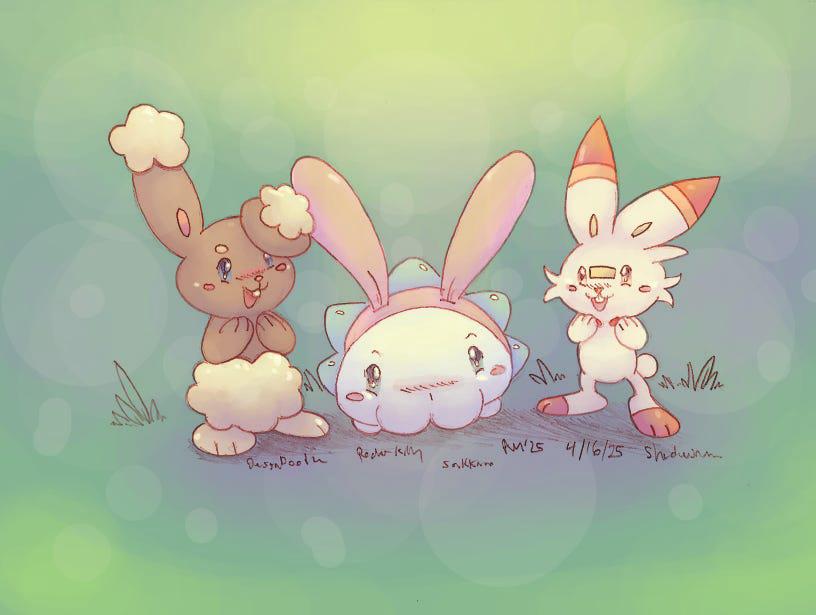 My friends and I \[have\] been in \[a\] Snom mood as of late. I decided to make a quick sketch at work only to add color once \[I got\] home. I admit rush\[ing\] since Easter \[was\] coming. I had fun though!