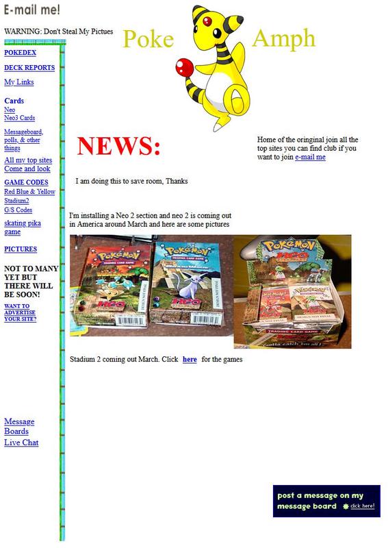 Poké-Amph’s layout from May 2001
