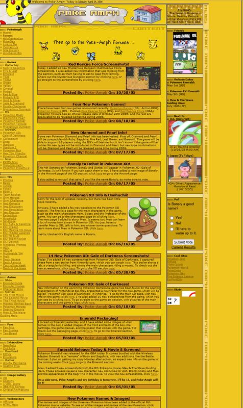 PokéAmph’s layout from April 2006
