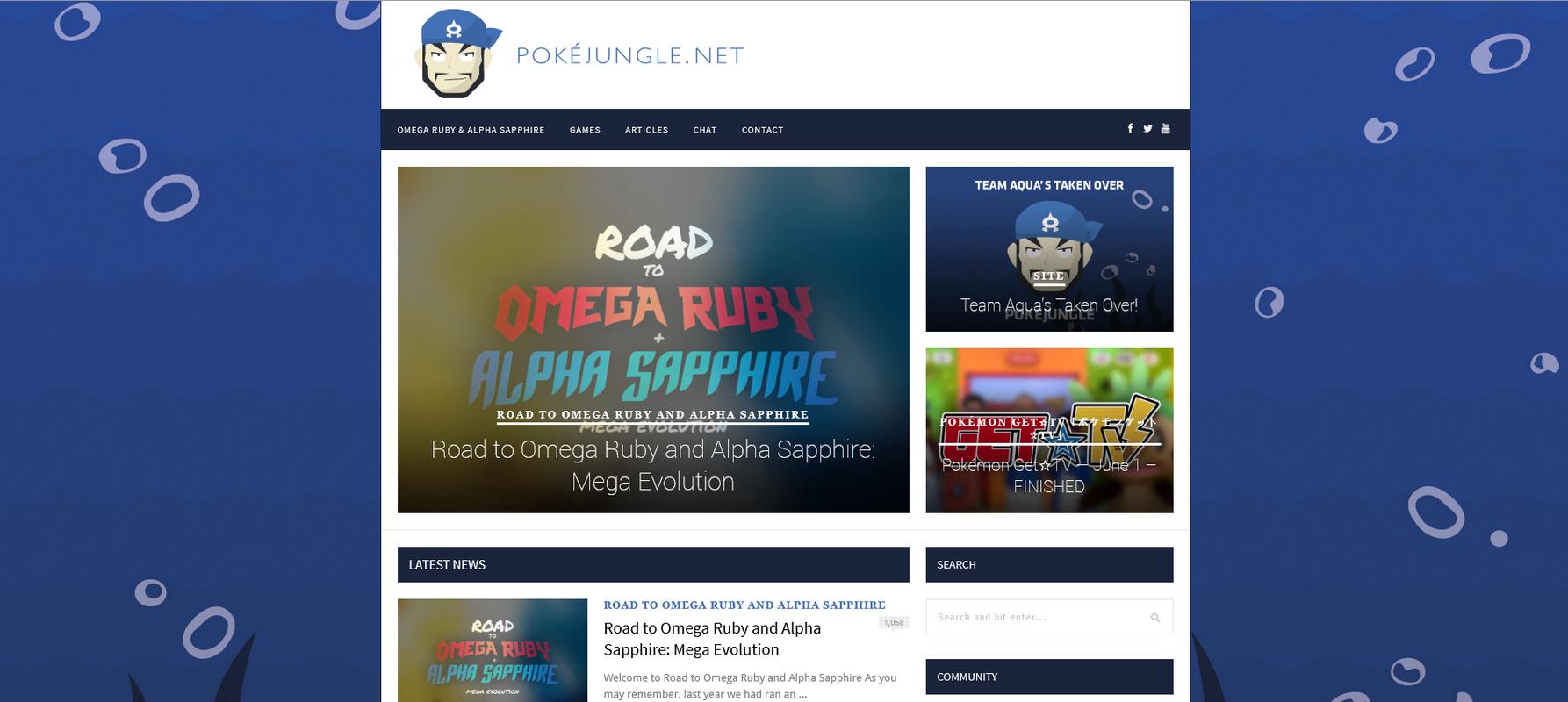 PokéJungle's "Team Aqua's Taken Over" layout (June 2016)