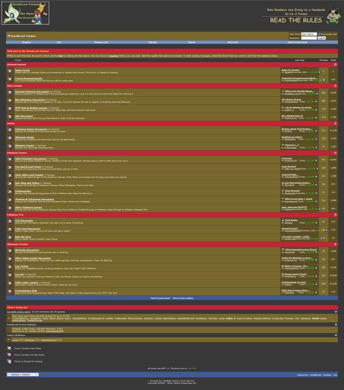 Serebii.net forums from December 2003