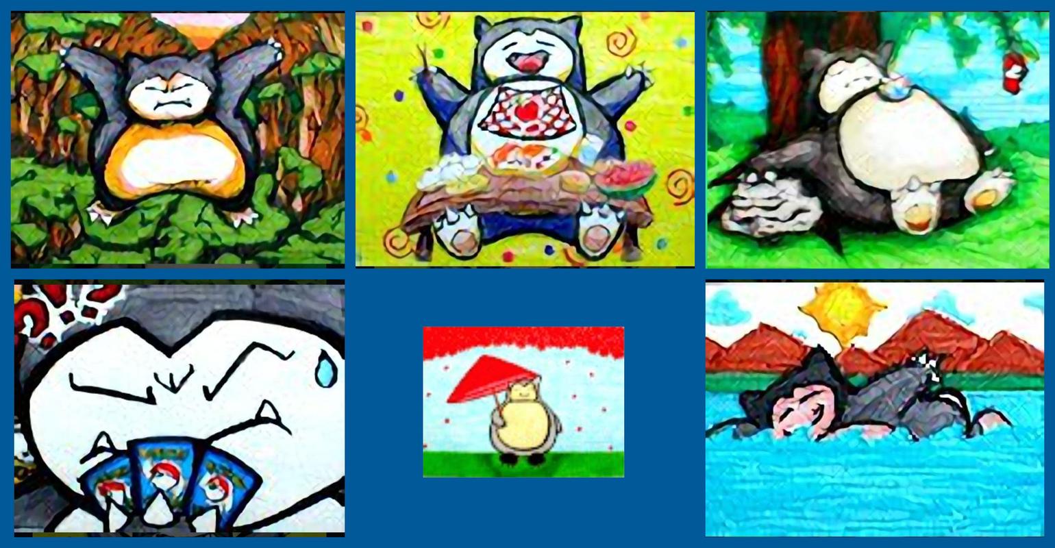 Six pieces of artwork, created by Khym, his wife, and his brother Bryan