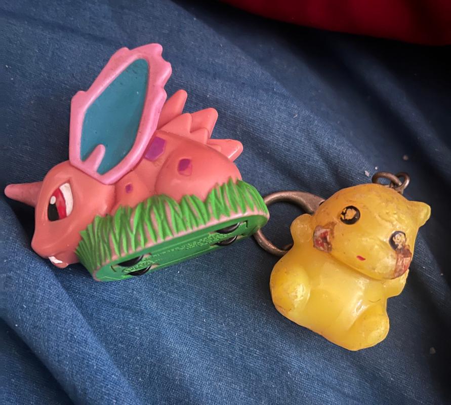 Soaker has tons of great Pokémon merchandise, here is a picture of her Nidoran, and a Pikachu which has seen a lot of love throughout the years