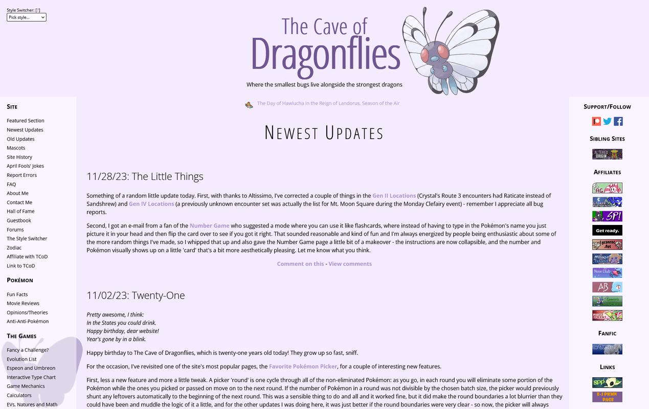 The Cave of Dragonflies layout (December 2023)