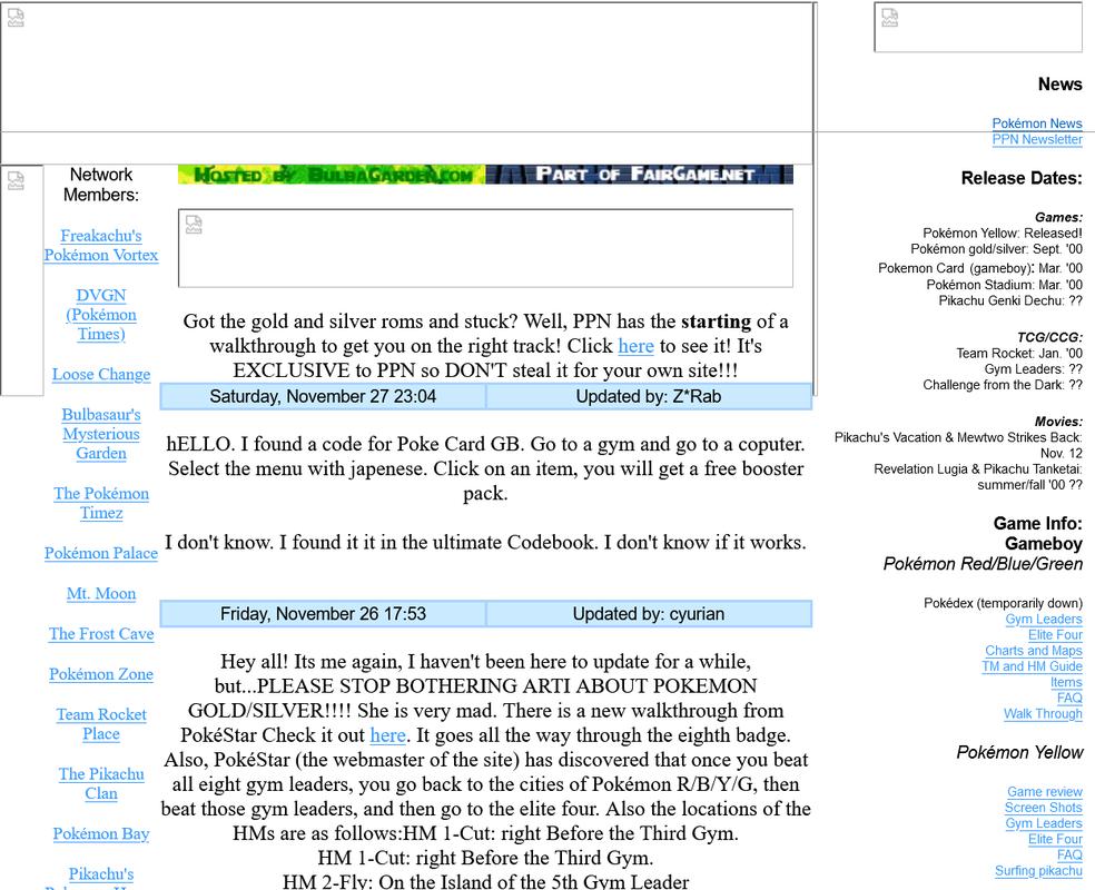 The earliest archived copy of Prussian Town that we could find, from November 1998!