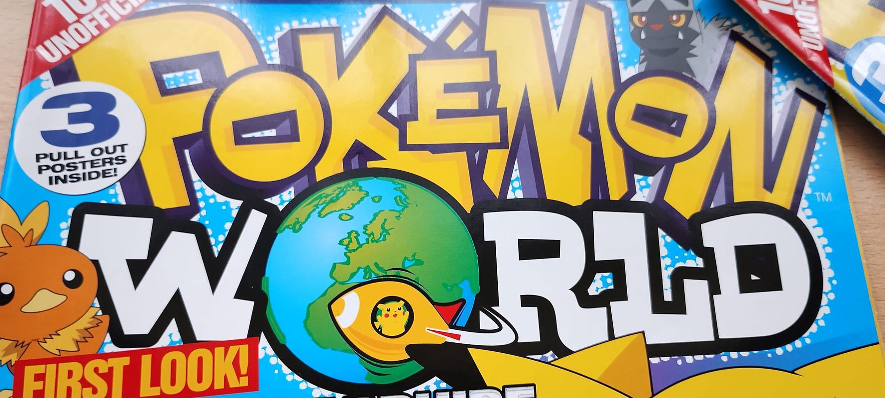The Pokémon World Magazine logo, present on each magazine up until issue 124, before it was renamed Pocket World