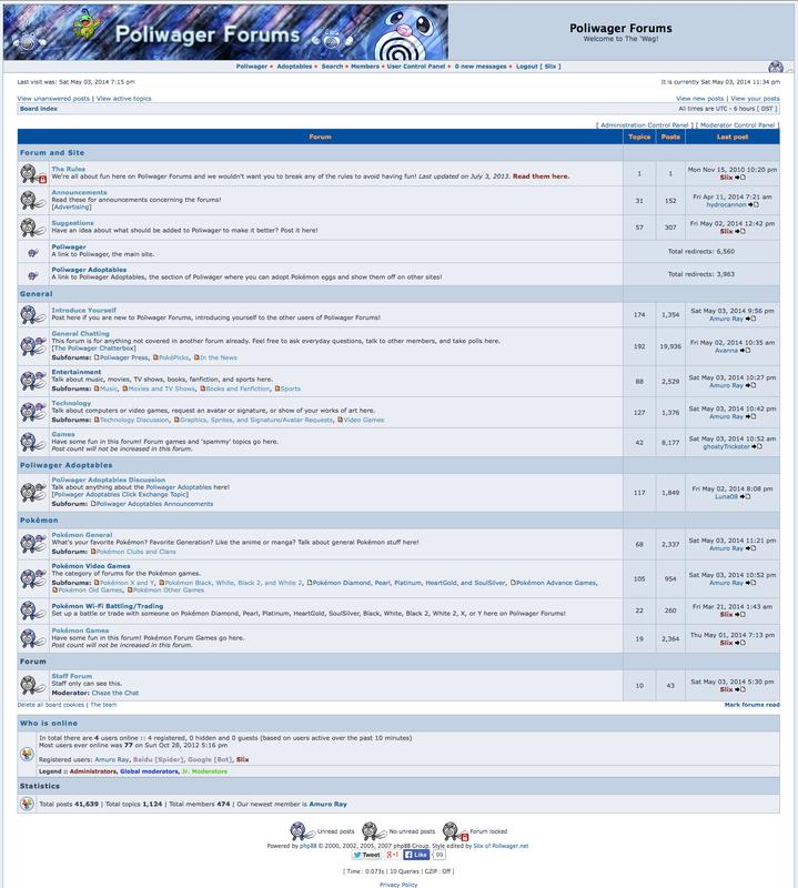 The Poliwager forums from May 2014
