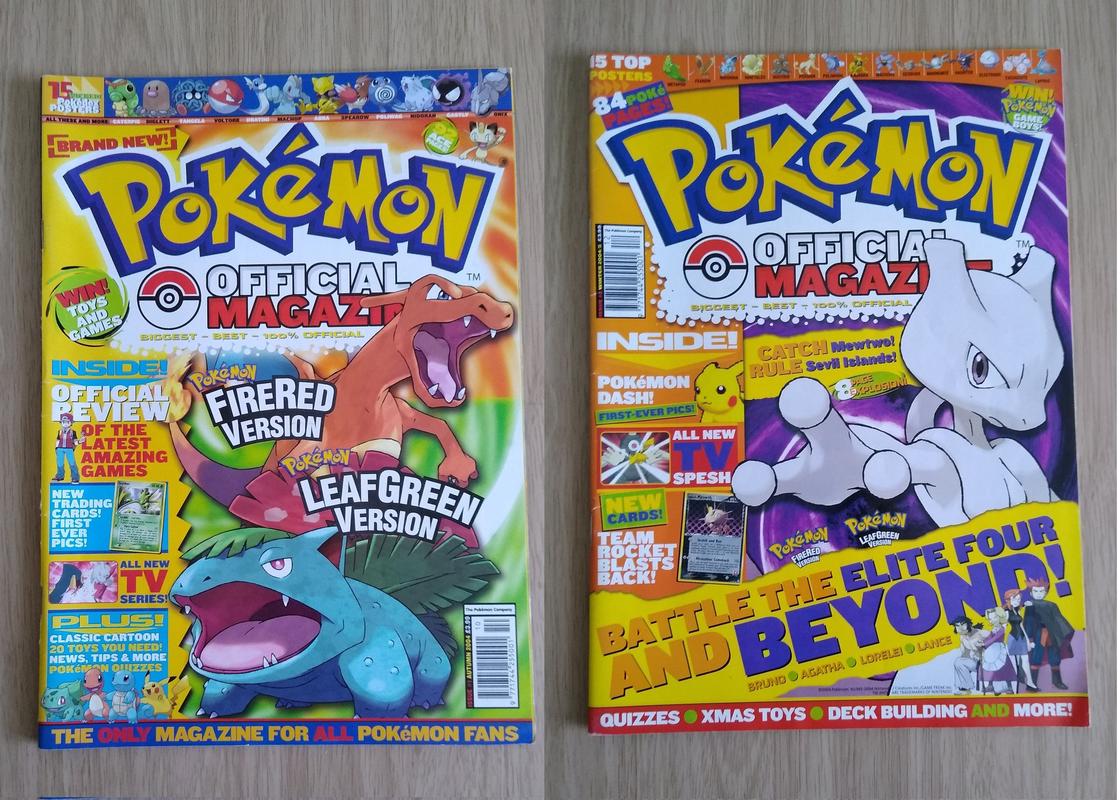 The two copies of Pokémon Official Magazine released in the United Kingdom in the Autumn and Winter of 2004