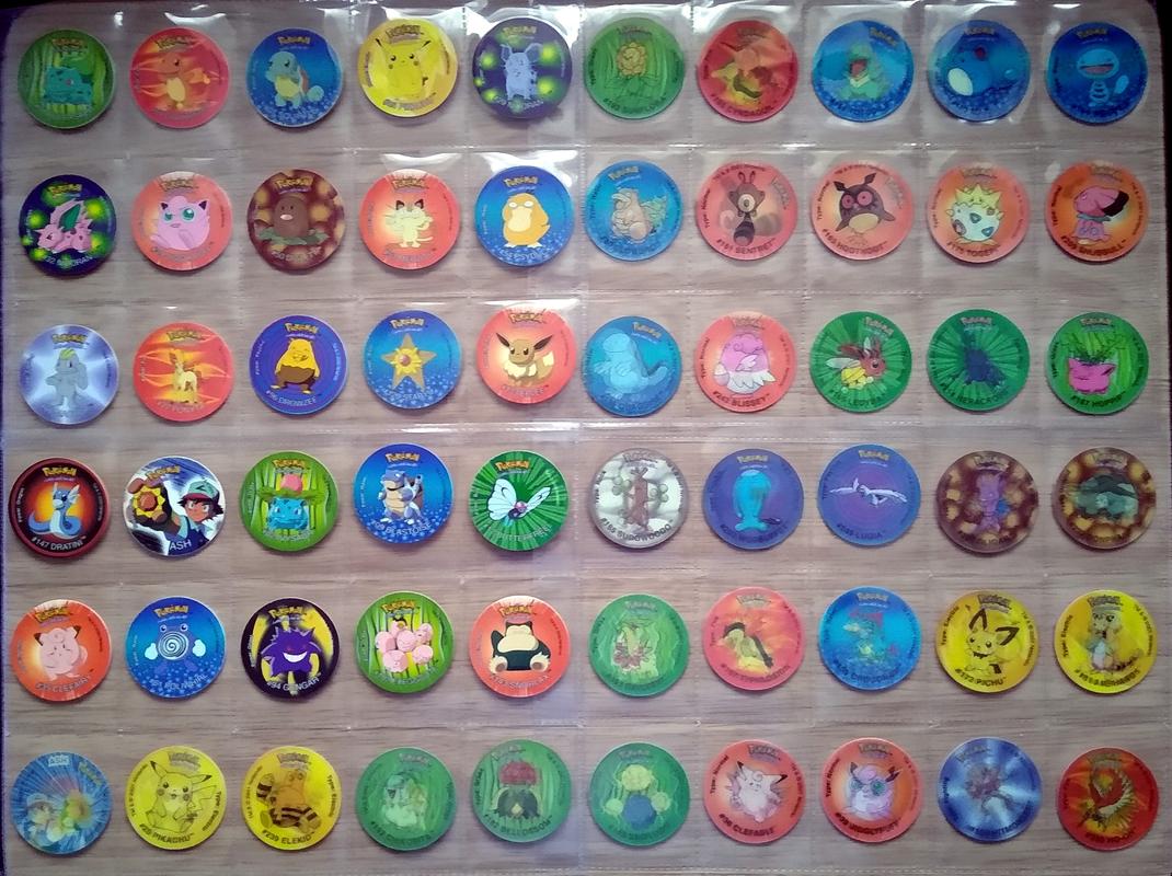 Two complete sets of Pokémon Tazos, released in the United Kingdom