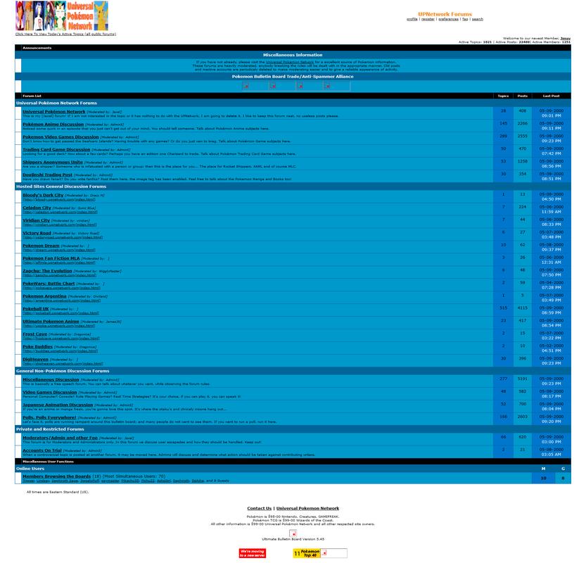 UPNetwork forums from June 2000